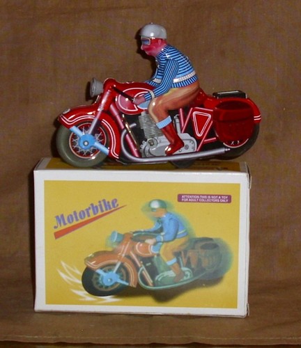 Motorradfahrer-Blech-13cm-Orig